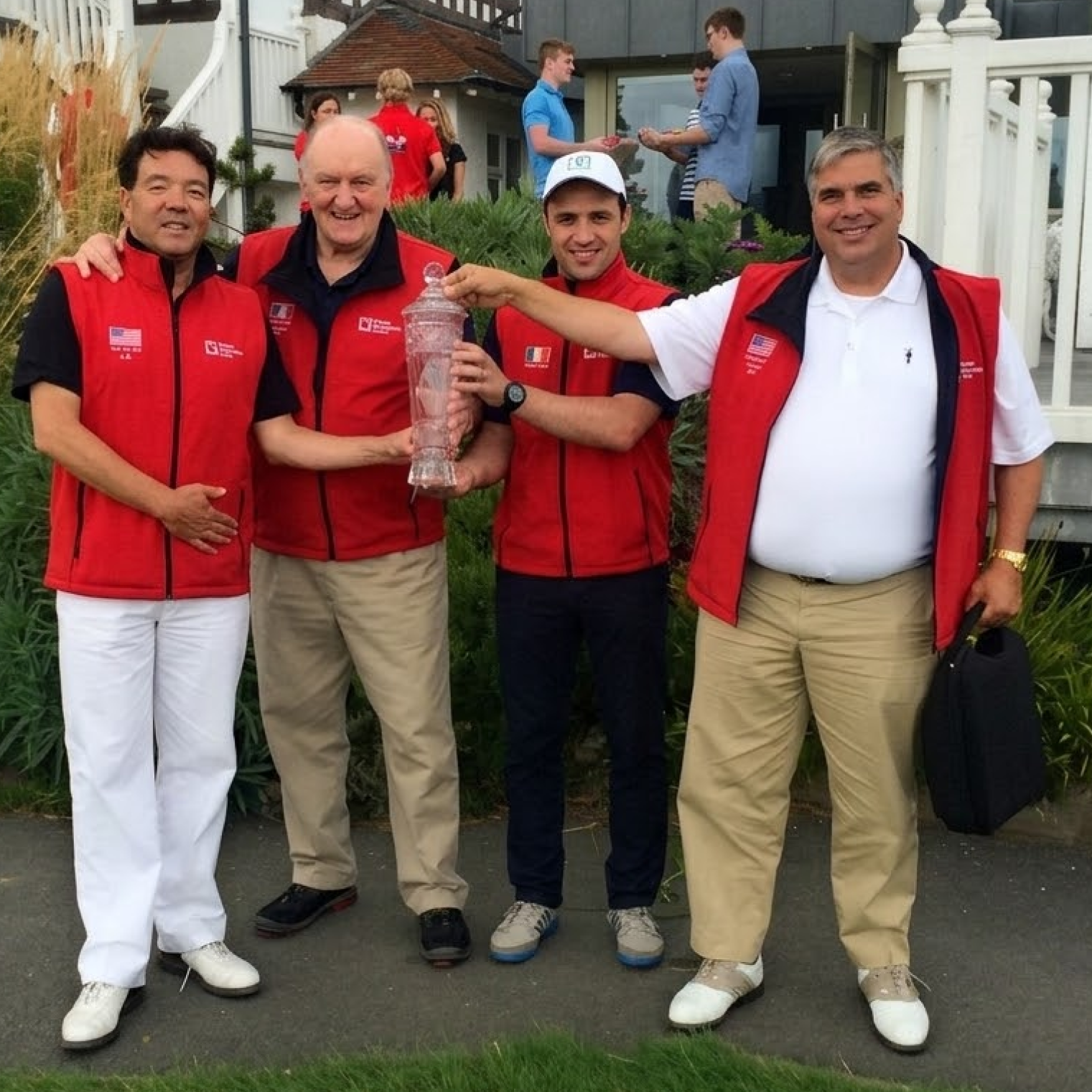 Gateway Cup players holding the trophy in 2016