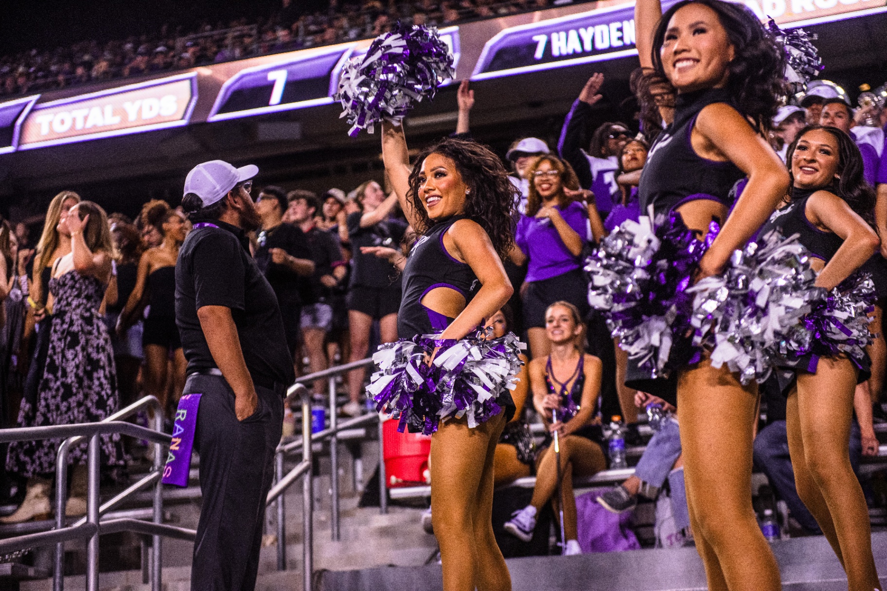 TCU cheerleaders on the sideline